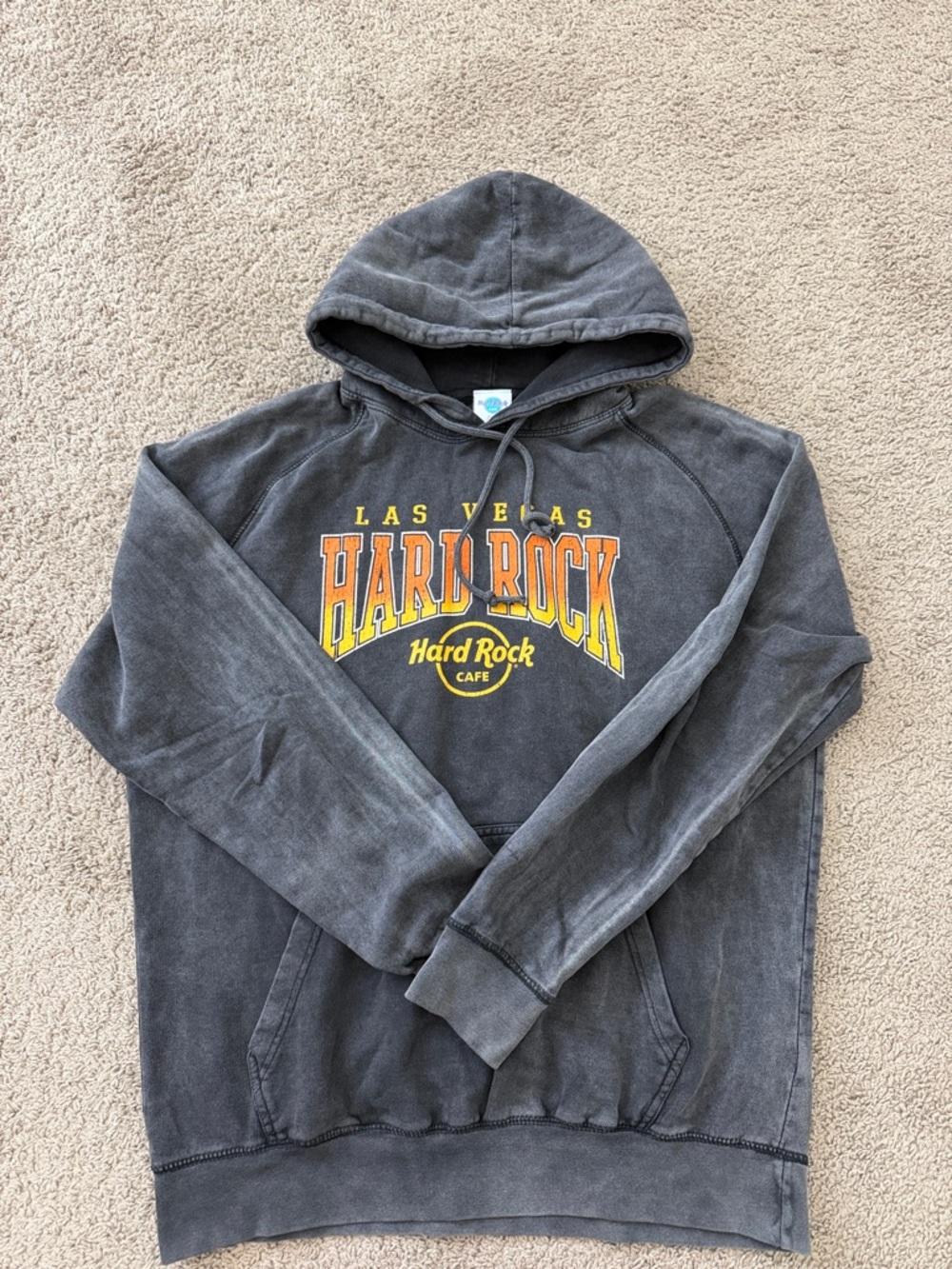 PacSun Gray Pullover Hoodie with Yellow & Orange Graphic